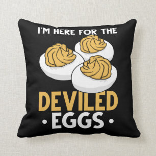 Deviled Egg Food Lover Funny Egg Humor Throw Pillow