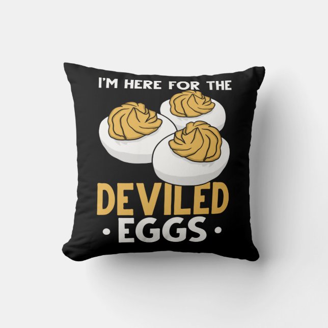 Deviled Egg Food Lover Funny Egg Humour Throw Pillow (Front)