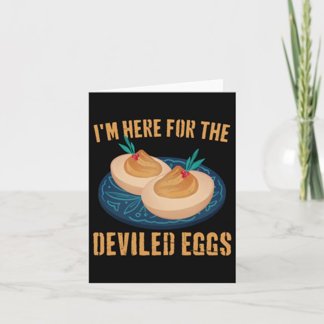 Deviled Egg Funny Thanksgiving Food Pilgrim Costum Card (Front)