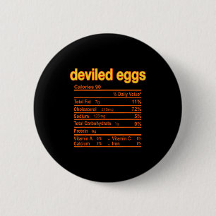 Deviled Egg Nutrition Facts Funny Thanksgiving Chr 2 Inch Round Button