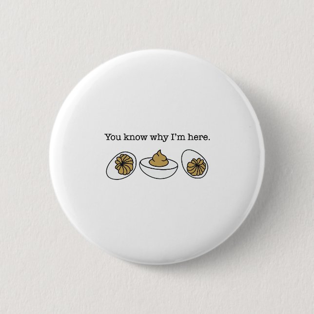 Deviled Egg You Know Why I’m Here Funny Thanksgivi 2 Inch Round Button (Front)