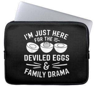 Deviled Eggs Family Drama Funny Foodie Gift Thanks Laptop Sleeve