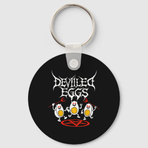 Deviled Eggs Metal Funny Cartoon Deviled Eggs Danc Keychain