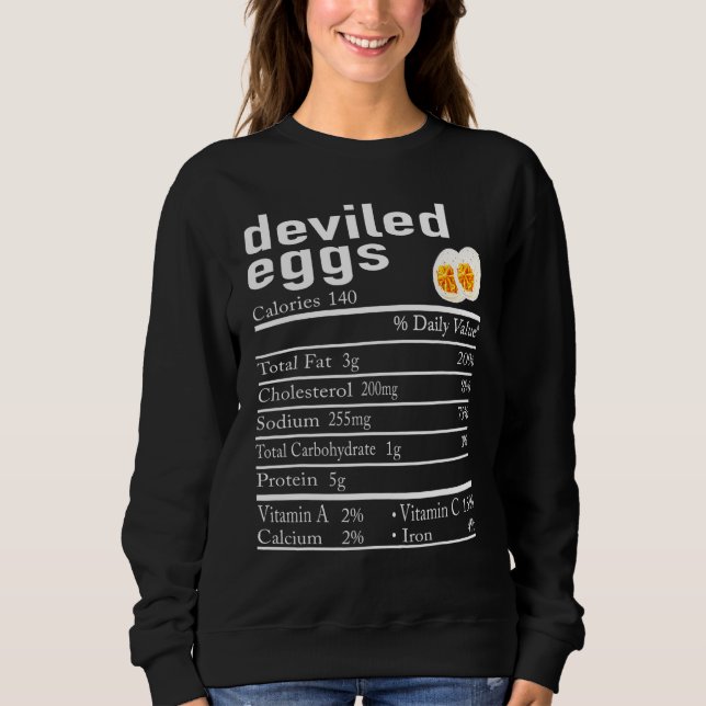 Deviled Eggs Nutrition Facts Thanksgiving Christma Sweatshirt (Front)