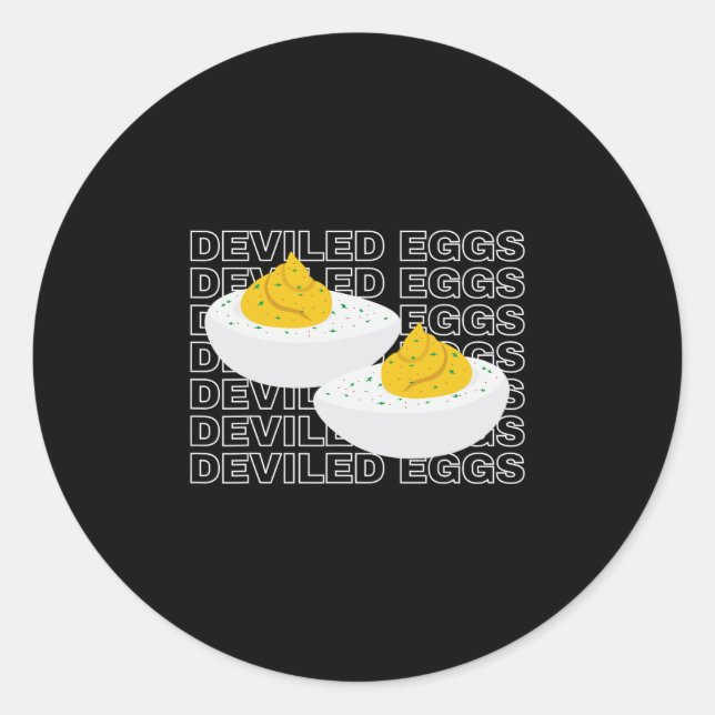 Deviled Eggs Retro Dinner Humor Food Lover Thanksg Classic Round Sticker (Front)