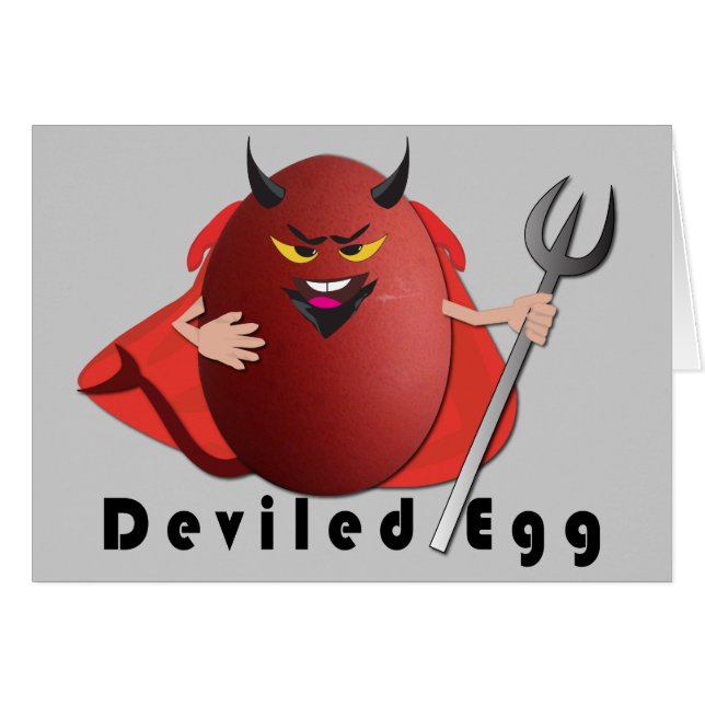"deviled la carte humoristique d'oeufs drôles (Devant horizontal)