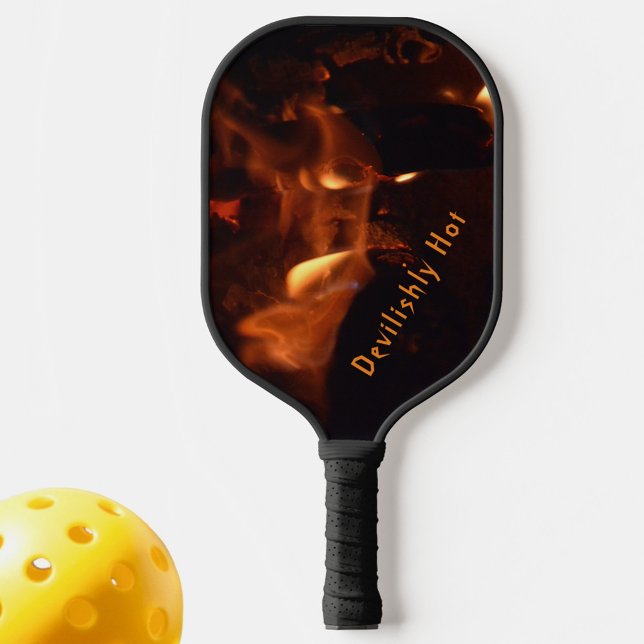 Devilish Burning Flames Customizable Pickleball Paddle (Creator Uploaded)