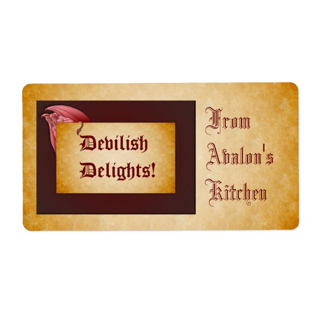 Devilish Delights Halloween Treats Baking Label (Front)