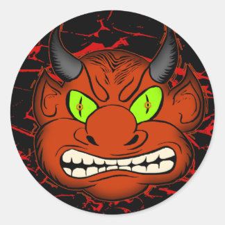 Devilish Demon Classic Round Sticker