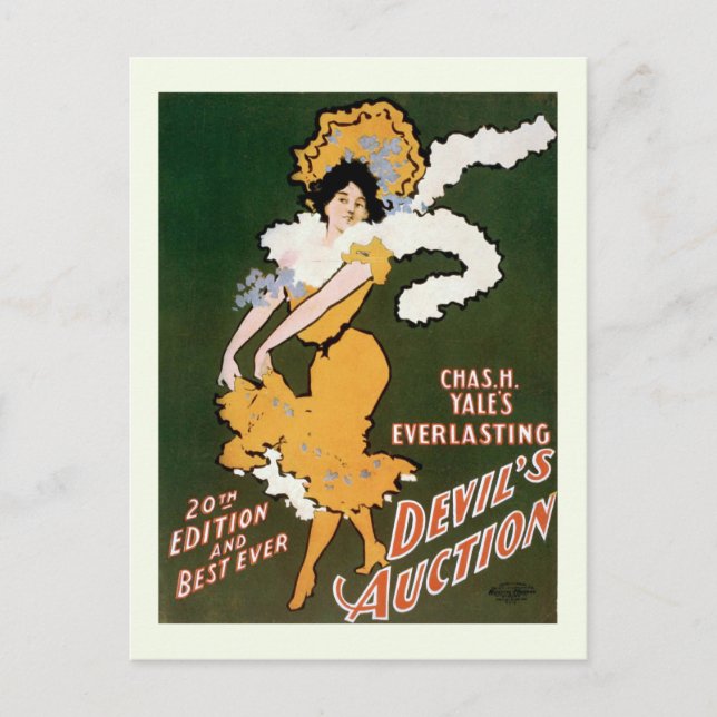 "Devil's Auction" Vintage Theatre Postcard (Front)