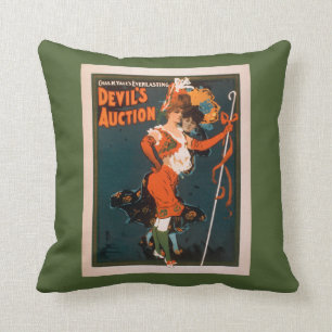 Devil's Auction Woman in Costume Theatre 2 Throw Pillow