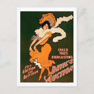 Devil's Auction Woman in Costume Theatre Postcard