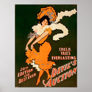Devil's Auction Woman in Costume Theatre Poster