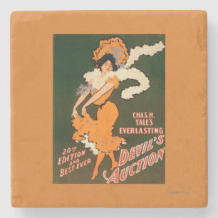Devil's Auction Woman in Costume Theatre Stone Coaster