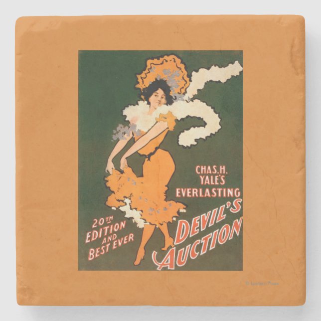 Devil's Auction Woman in Costume Theatre Stone Coaster (Front)