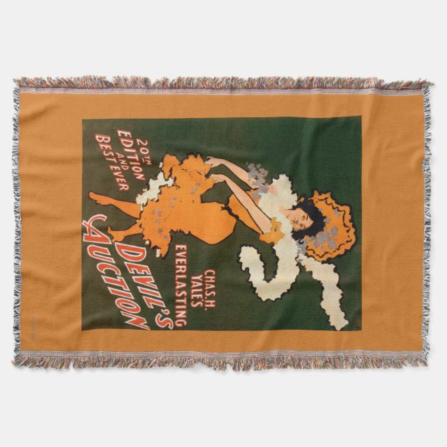 Devil's Auction Woman in Costume Theatre Throw Blanket (Front)