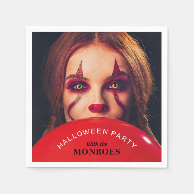 Devil's Balloon, Halloween Party Napkin (Front)