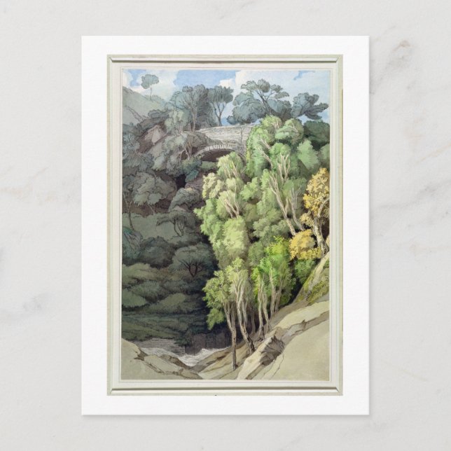 Devil's Bridge, 1810 (w/c with pen & ink over grap Postcard (Front)