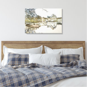 Devils Bridge and River Lune Kirkby Lonsdale Art Canvas Print