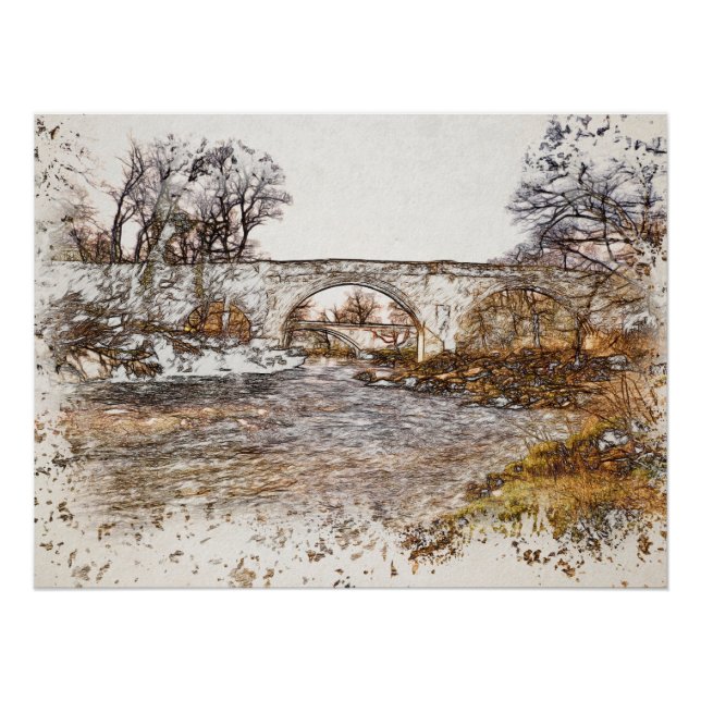 Devil's Bridge Kirkby Lonsdale Art Print (Front)