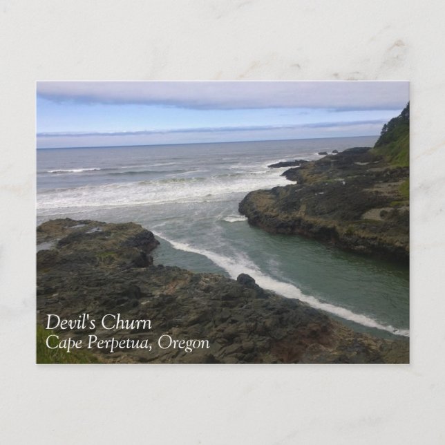 Devil's Churn, Cape Perpetua, OR Postcard (Front)