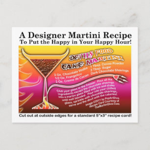 Devil's Food Cake Martini Recipe Card Postcard