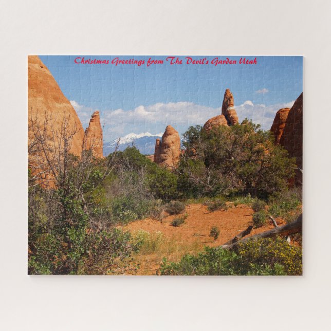 Devil's Garden Utah. Christmas Greetings Jigsaw Puzzle (Horizontal)