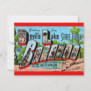 Devil's Lake Baraboo WI Postcard