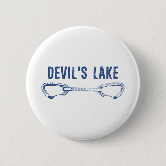 Devil's Lake Climbing Quickdraw 2 Inch Round Button (Front)