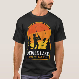 Devils Lake North Dakota Fishing Raglan T-Shirt