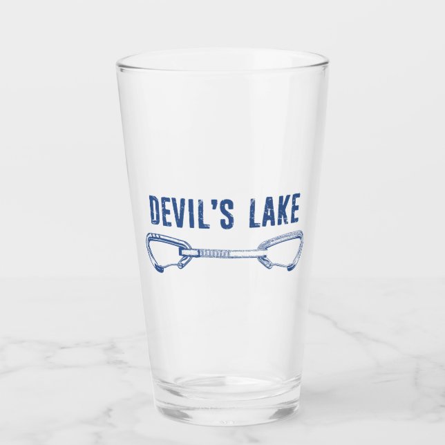 Devil's Lake Rock Climbing Quickdraw Glass (Front)