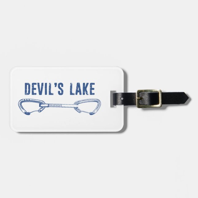 Devil's Lake Rock Climbing Quickdraw Luggage Tag (Front Horizontal)