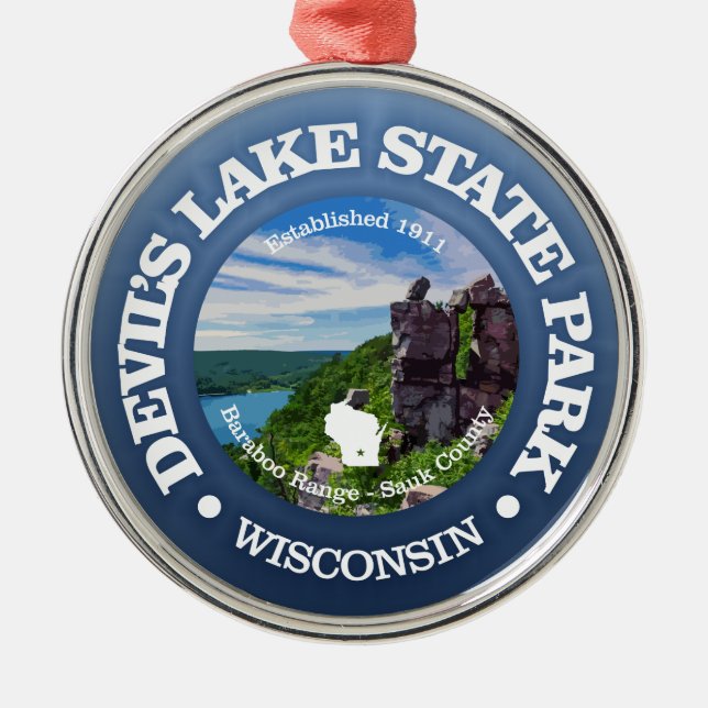 Devils Lake SP Metal Ornament (Front)