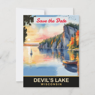 Devil's Lake Wisconsin Cliff Wedding Invitation