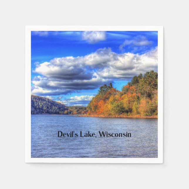 Devil's Lake, Wisconsin scenic photograph Napkin (Front)