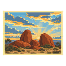 Devils Marbles Australia Vintage Travel