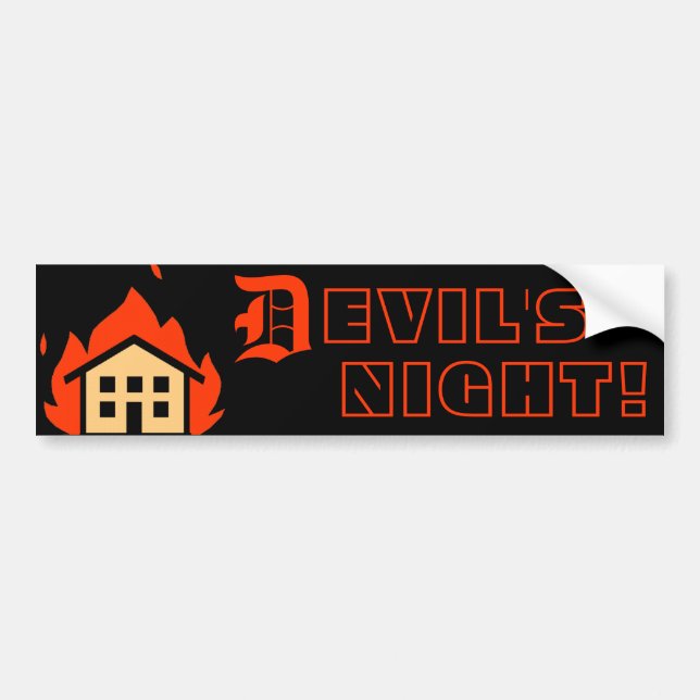 DEVIL'S NIGHT - DETROIT BUMPER STICKER (Front)