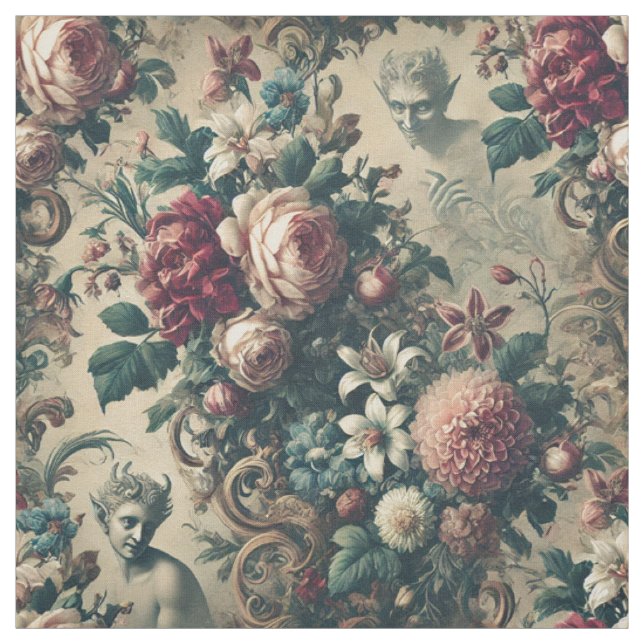 Devils of Dandy – Gothic Victorian Statement Tile Fabric (Swatch)