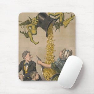 Devils Pouring Gold Coins Into Woman's Apron Mouse Pad