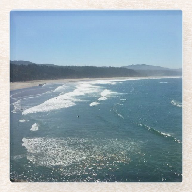 Devil's Punchbowl State Park, Oregon Coast Glass Coaster (Front)