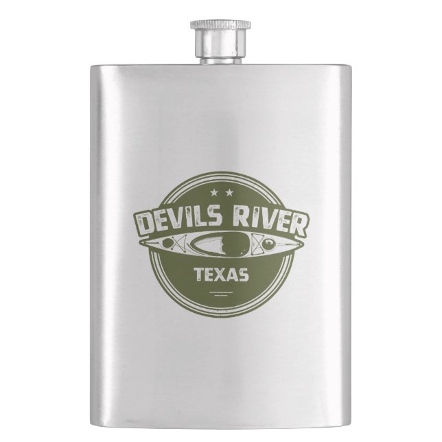 Devils River Texas Kayaking Hip Flask (Front)