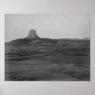 Devil's Tower 2 Miles Distant with Ranch in the Poster