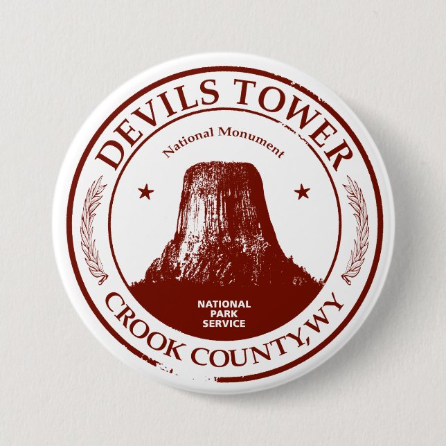 Devils Tower 3 Inch Round Button (Front)