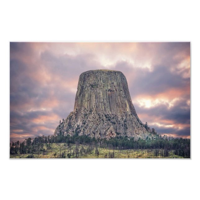 Devils Tower Amazing Clouds Photo Print (Front)