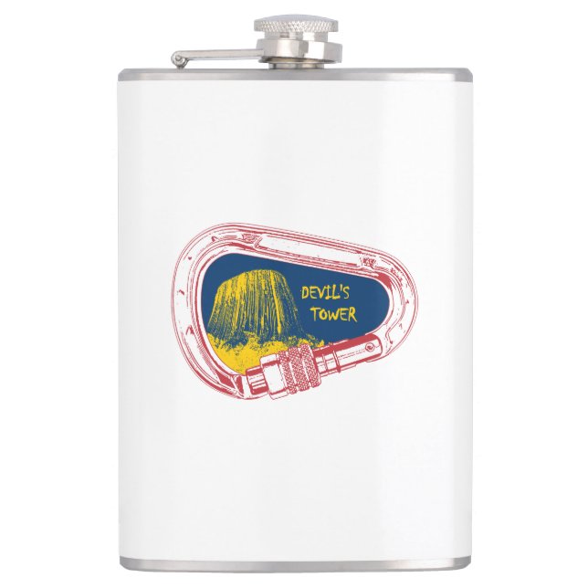 Devil's Tower Climbing Carabiner Hip Flask (Front)