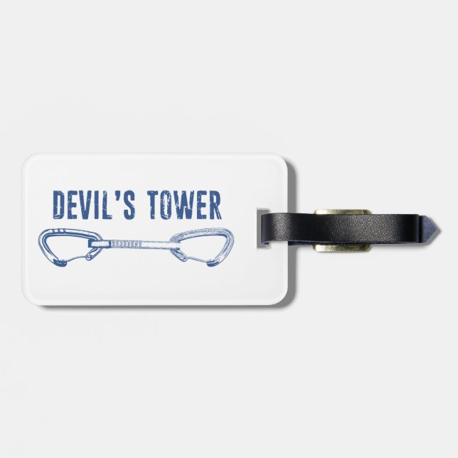 Devil's Tower Climbing Quickdraw Luggage Tag (Back Horizontal)