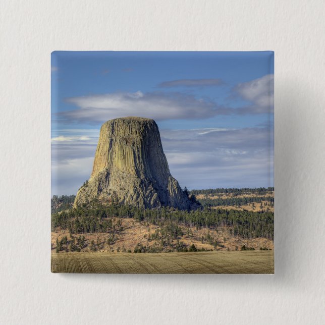 Devils Tower National Monument 2 Inch Square Button (Front)
