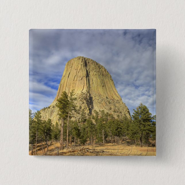 Devils Tower National Monument 2 Inch Square Button (Front)