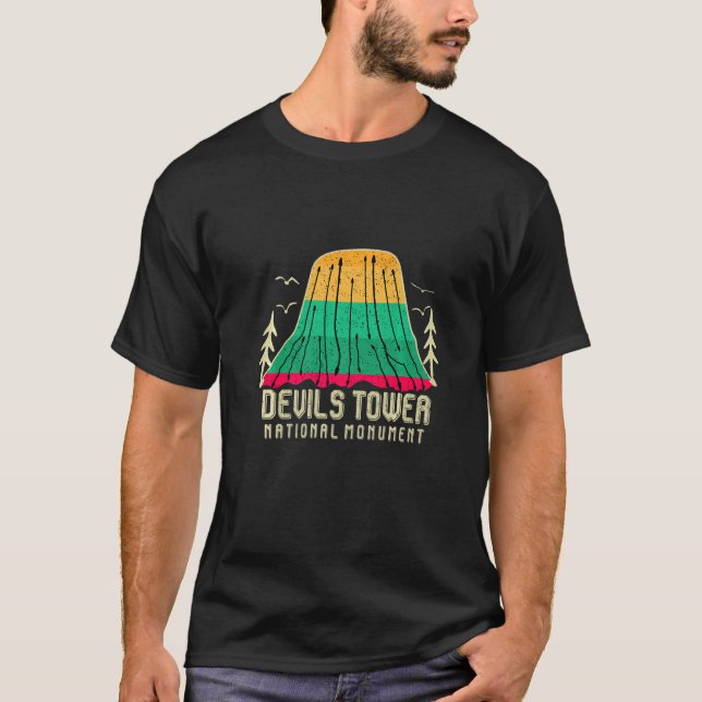 Devils Tower National Monument Hiking Wyoming Natu T-Shirt (Front)