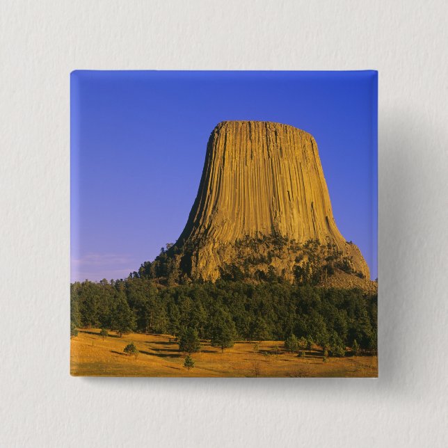 Devils Tower National Monument in Wyoming 2 Inch Square Button (Front)